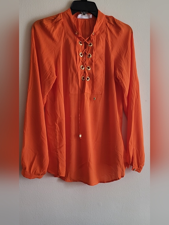 Michael Kors Tops - Michael kors orange blouse Lace-detail Size S Nwt